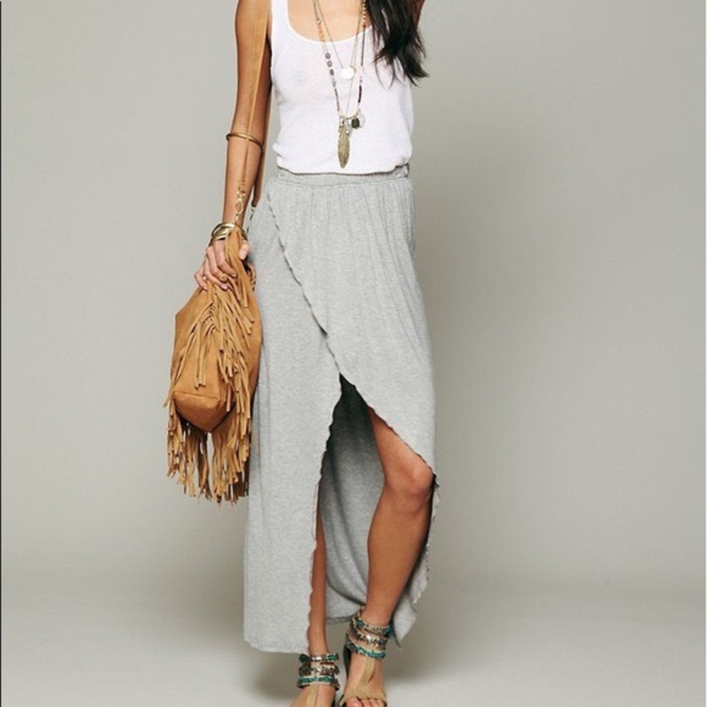 Free People Winnie Faux-wrap Skirt with short slip